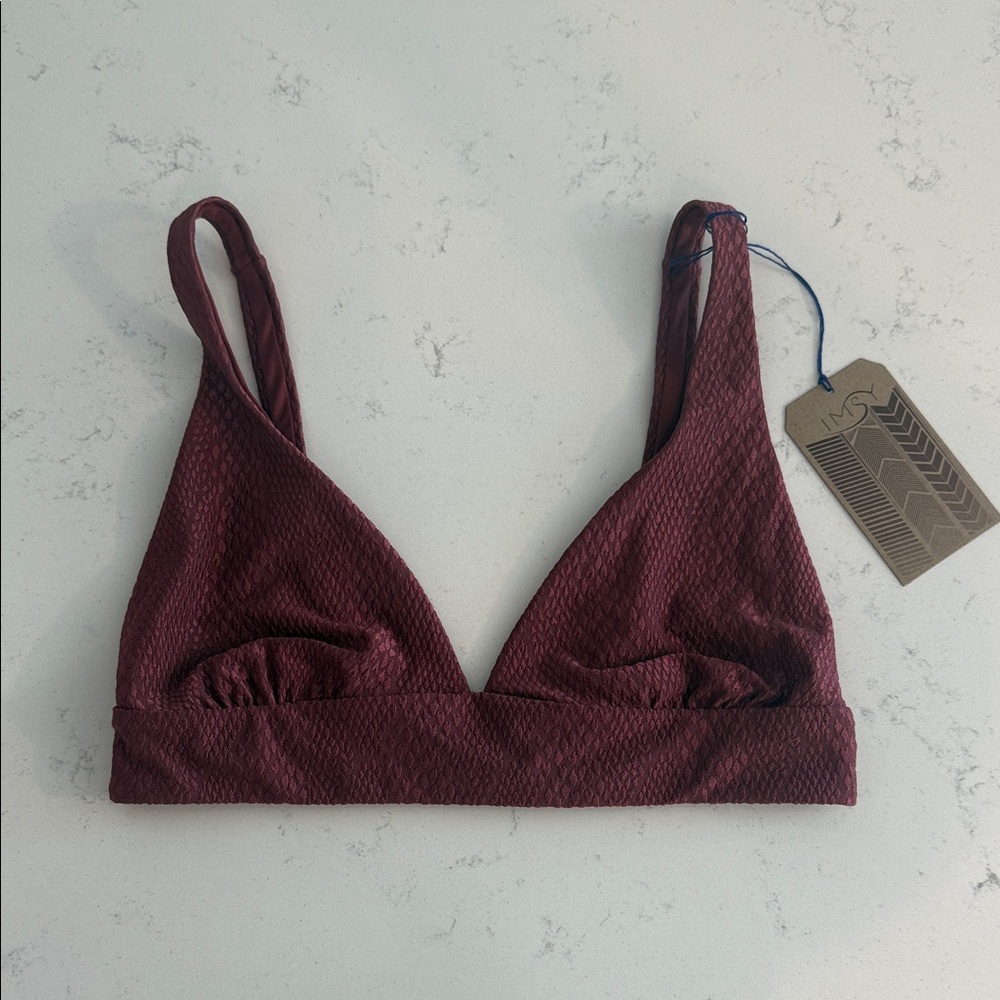 NWT IMSY Claire Swim Bikini Top (Berry - L)